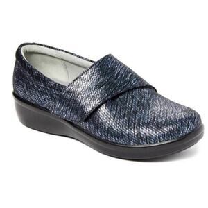Alegria LAU-853 Lauryn Blue Metallic Leather Comfort Shoes 40/9.5-10